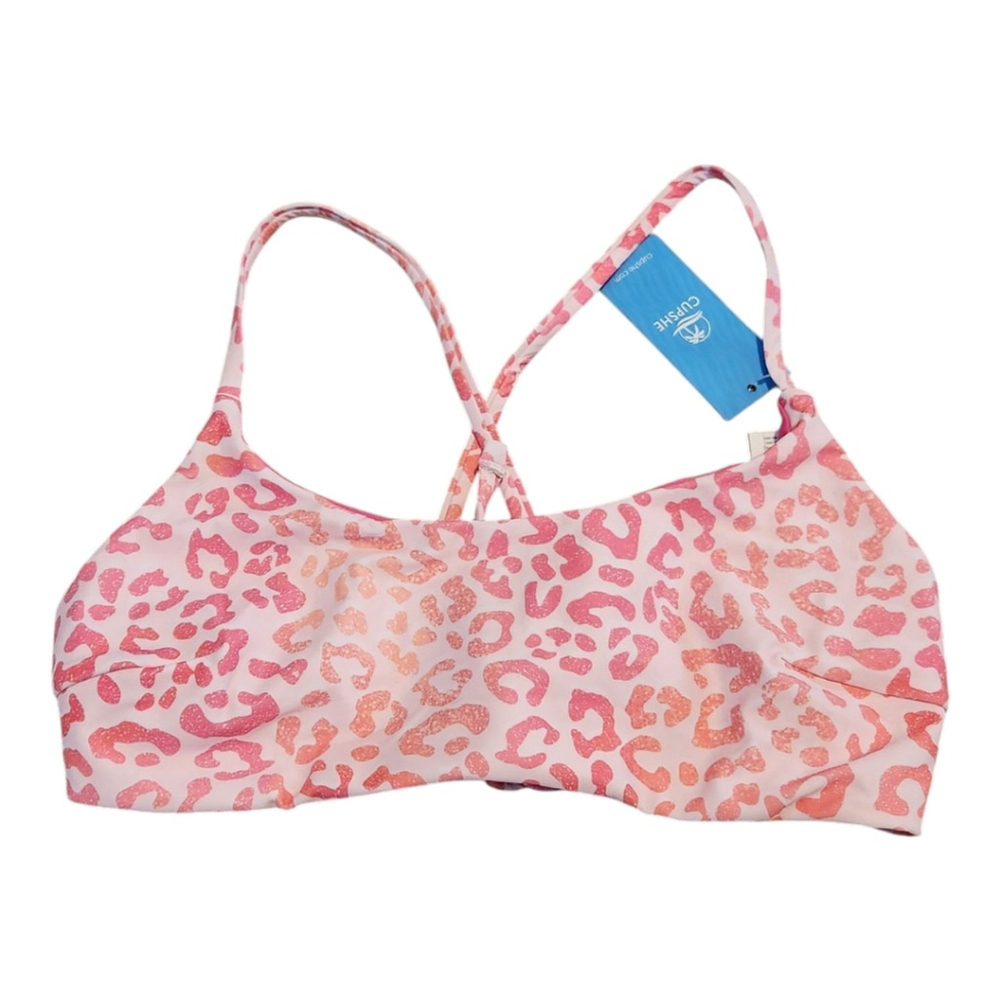 NWT Cupshe Reversible Pink Leopard Bikini Bralette-Medium & Bottoms-XS Set - Picture 15 of 16